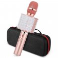 Mbuynow Bluetooth Microphones TWS (Can Connect Another Mbuynow Microphone) with Stereo Speaker, Selfie Stick, Carrying Case for Smartphone (Rose Gold) - 2019 Upgrate