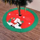 Mbuynow 100cm 39.5" Christmas Tree Skirt Base Cover Xmas Tree Decor Apron Wrap - Santa & Snowman Decoration (Red/Green)