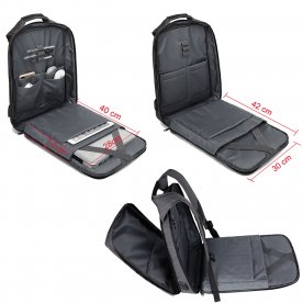 17inch Unisex Laptop Backpack Bag w/h USB Charging and Headphone Port Waterproof