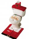 Mbuynow Christmas Decoration Santa Toilet Set seat cover & rug & tissue box cover set Gift