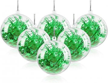Mbuynow 20 Pack 100mm Clear Ornaments Balls, DIY Plastic Fillable Christmas Decorations Tree Balls Baubles Craft Transparent Ball Gifts for Wedding Party Decor