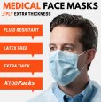 100X Disposable Surgical Earloop Face Mask Dust Protection Medical Face Mask UK DE