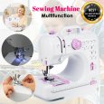 Electric Sewing Machine Overlock 12 Stitches Adjustable 2 Speed Foot Pedal LED