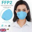 5Pcs Blue KN95 Mask Protective Facemask 95% Filtration Anti-fog Disposable Breathable Face Masks Features as FFP2 Masks
