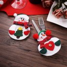 Christmas Kitchen Cutlery Silverware Holders Pockets Knifes Forks Bag, Xmas-Eve Dinner Snowman Costume Cover Decor