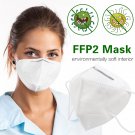 Mbuynow KN95 Face Mask FFP2 Surgical Breathing Protection Mouth Guard Cover Facemasks for Mens, Women and Adults, Pack of (6) - UK Stock