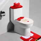 Mbuynow Lot de 3pcs Décoration Noël Toilette en Motif Père Noël avec Housse de Toilette / Couvercle / Tapis