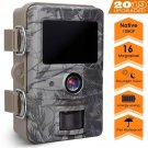 Mbuynow Trail Camera, IP66 Wildlife Trail Camera 16MP 1080P Wildlife Camera with 120° Wide Angle Hunting Camera 0.3s Trigger Speed Night Version Game Camera for Wildlife Monitoring & Home Security
