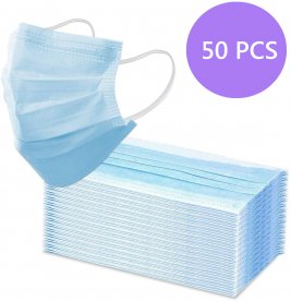 Mbuynow Protection Mask 3-Ply - Pack of (50) - UK Stock, Blue