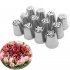 Mbuynow 12pcs Icing Piping Nozzle Tips Set Stainless Steel Russian Tulip Flower Petal Nozzles Cake Pastry Sugarcraft Decorating Tools, Piping Icing Nozzles Set for Birthday Wedding Party Cake Decoration